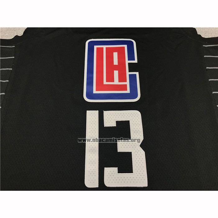 Camiseta Los Angeles Clippers Paul George NO 13 Statement 2019-20 Negro